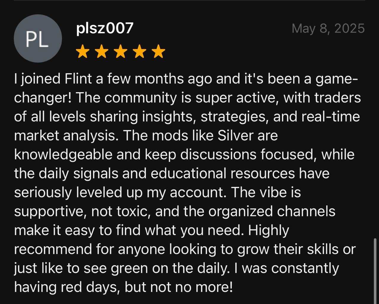 User testimonial